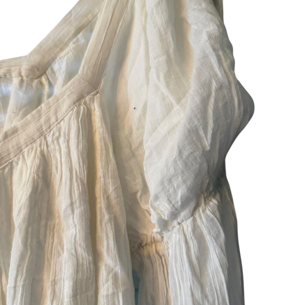 Free People gauze babydoll oversized dress sz L pocketd - Picture 4 of 7